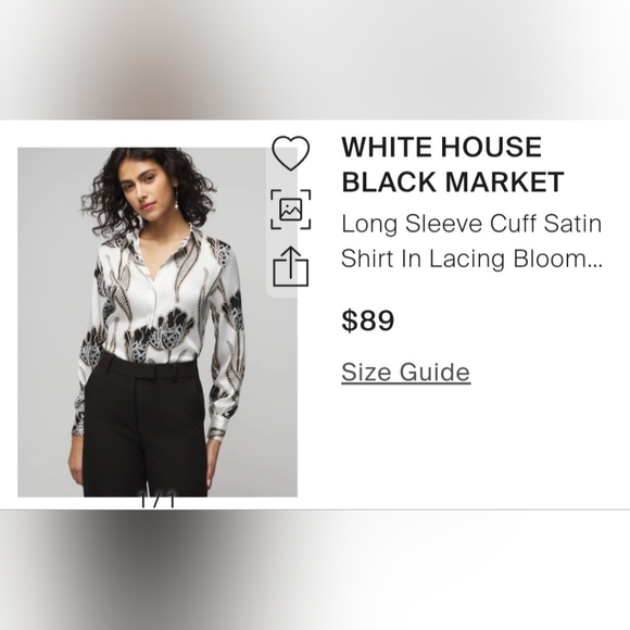 White House Black Marker Women's Business Office Gorgeous Blouse Buttons Small - Picture 13 of 16